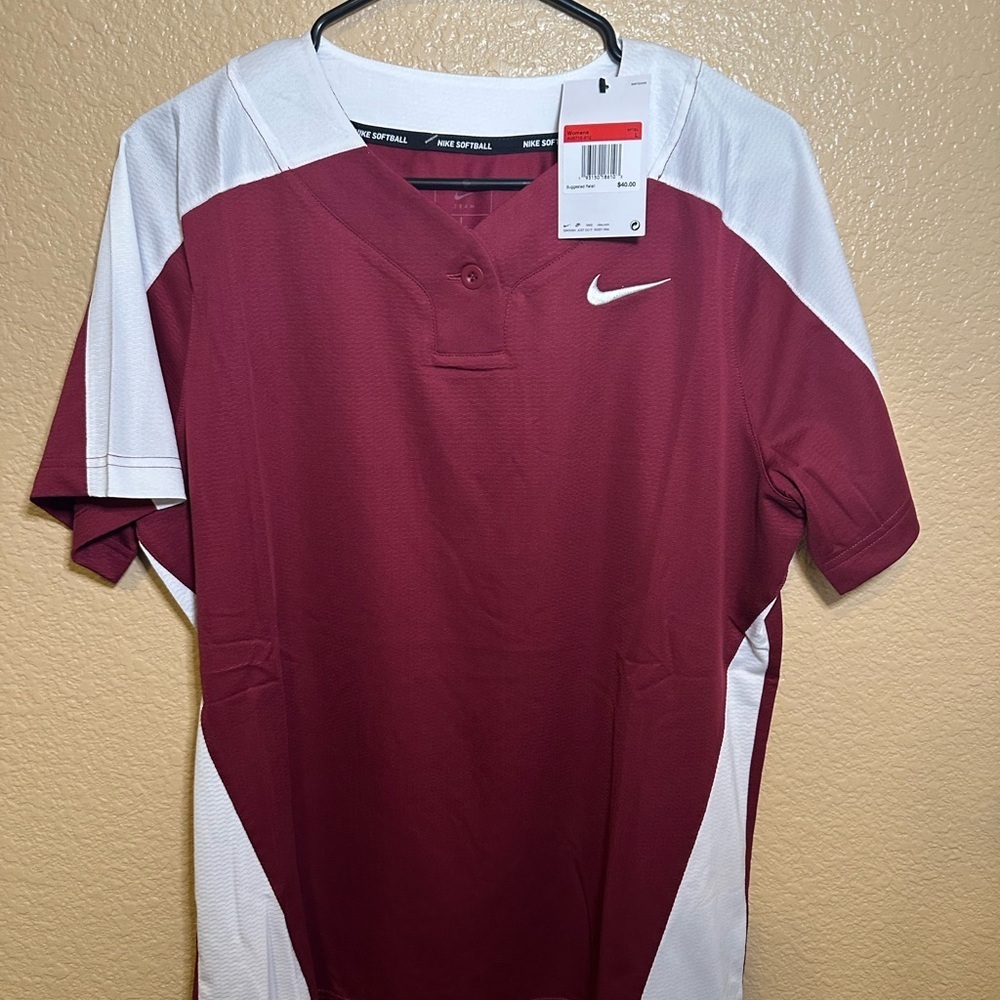 Nike Womens Burgundy and White Jersey